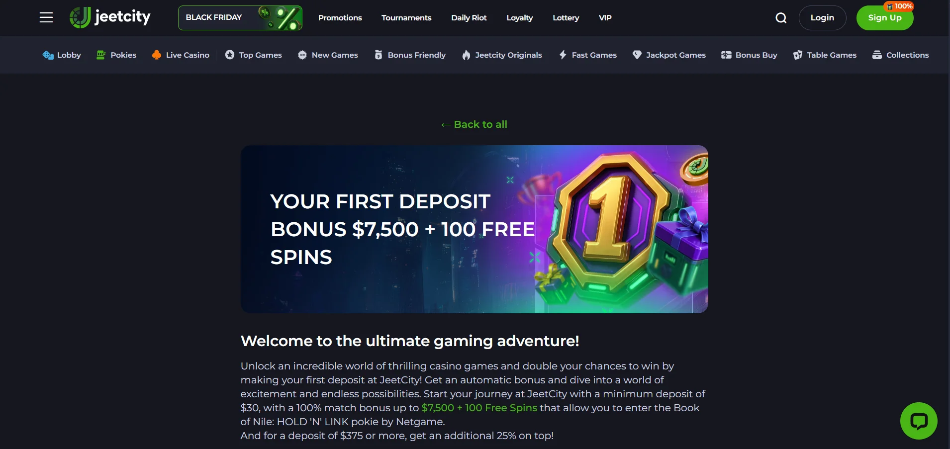 JeetCity Casino No Deposit Bonus